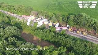 BNSF Train Derailment Drone Video  Marceline Missouri 2021 [upl. by Johns]