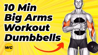 10 Minute Arm Workout Dumbbells Only Get Big Arms At Home [upl. by Lahcsap]