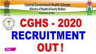 CGHS Recruitment 2020 OUT  Apply for Pharmacist amp Nursing Officer Post  Government Jobs 2020 [upl. by Trebreh]