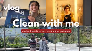 Clean with me 🧹🧼 nuevos electrodomésticos y limpieza profunda de mi hogar  Vlogmas 15 🎄✨ [upl. by Boynton]