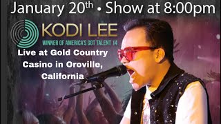 Kodi Lee  Heroes  Live in concert at Gold Country Casino In Oroville California January 20 2024 [upl. by Anhsirk]