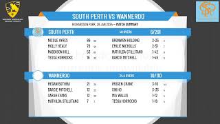 WA Premier Cricket  Round 4  Round 18  South Perth v Wanneroo [upl. by Aramit]