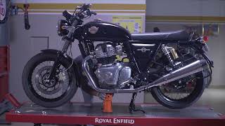 DIY  Royal Enfield Interceptor  Continental GT 650  Front Wheel Removal [upl. by Sibbie]