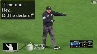 Umpire Adam Hamaris Balk Call Against Giants pitcher Jose Quintana Scores Dodgers R3 Justin Turner [upl. by Leeda]