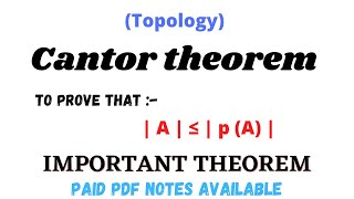 Cantors theorem  Important theorem  Topology [upl. by Oirottiv]