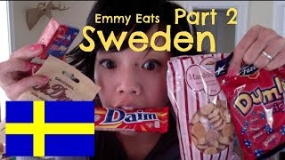 Emmy Eats Sweden part 2  Tasting more Swedish sweets [upl. by Leizahaj]