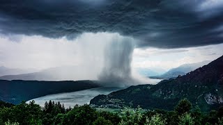 Tsunami from Heaven  Amazing Rainstorm Timelapse  Downburst  Microburst [upl. by Etteniuqna740]