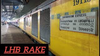 INNAUGURAL RUN LHB RAKE OF JANMABHOOMI EXPRESS SHUNTING AT VSKP RAILWAY STATION 23022023 [upl. by Talmud774]