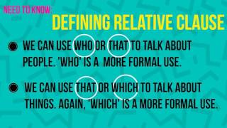 Defining relative clauses [upl. by Saffier]