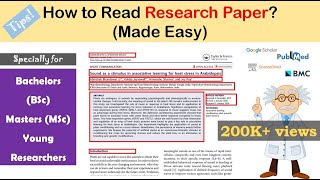 How to read a Research Paper  Made easy for young researchers [upl. by Adekahs]