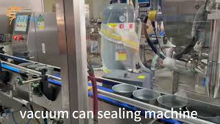 Can Cleaning MachineAutomatic seafood Vacuum Can Sealing MachineTin Can Cleaner and Seamer Factory [upl. by Schoening]