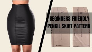 How To Draft A Basic Pencil Skirt Pattern Very Detailed [upl. by Rednasxela]