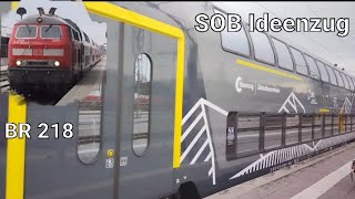 Aufnahmen vom SOB Ideenzug mit BR 218 [upl. by Rosalynd]