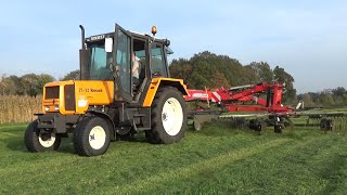 Raking autumn silage [upl. by Ahsinert]