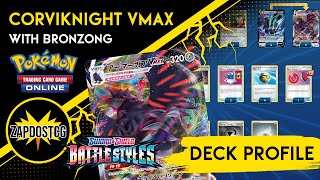 Corviknight VMAX Deck Profile With Bronzong  Battle Styles Decklist Pokemon TCG [upl. by Nosraep221]