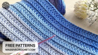 SUPER EASY amp FAST Crochet Pattern for Beginners⚡️ 💙 SUBLIME Crochet Stitch for Blanket Scarf amp Bag [upl. by Lalita]