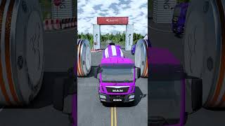 Cement Mixer Trucks vs Bus x Bollards Barrier Сrashs – BeamNGdrive [upl. by Barby]