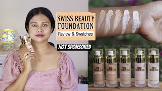 Swiss Beauty High Coverage Foundation HonestUnsponsored Review amp Swatches  All Shades [upl. by Lars]