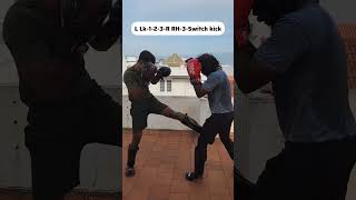 4 Effective Kickboxing Combination chennai boxing kickboxing muaythai mma [upl. by Ahseyi]