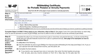 How to adjust your Form W4P With Pension Income amp Social Security benefits [upl. by Ahsienel801]