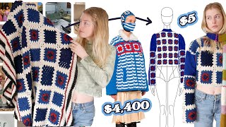 I made a designer sweater from a 5 thrift store blanket [upl. by Revilo]