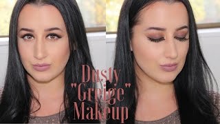 Warm amp Dusty quotGreigequot GreyBeige Makeup Tutorial [upl. by Giefer]