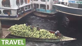 Crazy amp crowded boat terminal in Bangladesh [upl. by Soiritos]