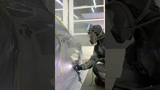 AUTOBODY PAINT SPRAYING WITH ALL THE SAFETY GEAR [upl. by Ateiram525]