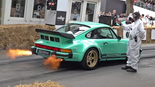 Streetlegal Porsche 930 TAG Turbo with Formula 1 Engine 15L V6 Turbo Sounds amp Flames [upl. by Goodrow]