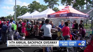 Lipman Family Farms 14th annual backpack giveaway brightens kids day in Immokalee [upl. by Clotilda703]