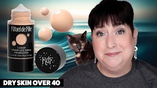 RITUEL DE FILLE 3 DROP WEIGHTLESS SERUM FOUNDATION  Dry Skin Review amp Wear Test [upl. by Sorci739]