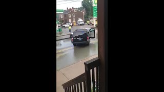 RAW VIDEO Millvale Flooding Along Evergreen Road [upl. by Gardener]