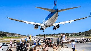 Skiathos Planespotting  LOW LANDINGS amp JETBLAST  St Maarten Airport of Europe [upl. by Odrareve198]