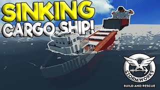 HUGE WAVES CUTS CARGO SHIP IN HALF  Stormworks Build and Rescue Gameplay  Sinking Ship Survival [upl. by Neemsay]