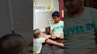 Virinchi patalu Vihari atalu😄 funnysinging short kids songsforkids [upl. by Einatsed657]