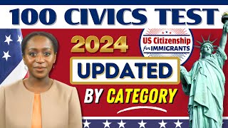 Updated Official 100 Civics Questions and Answers By Category for US Citizenship Interview 2024 [upl. by Mosier]