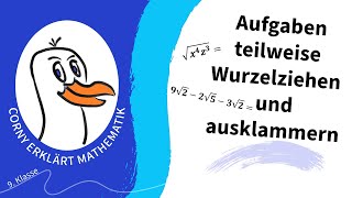 teilweise Wurzelziehen ausklammern Distributivgesetz Aufgaben [upl. by Olivia]