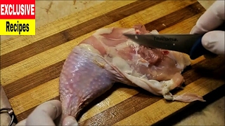 How to debone a chicken thigh in 1 minute [upl. by Summer]