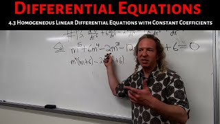 Differential Equations Lecture 43 Homogeneous Linear Equations with Constant Coefficients [upl. by Attikin947]