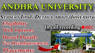 Andhra University student giving details about their university  Education  Placements [upl. by Ahsaelat]