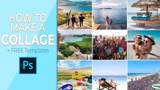 How To Make A Collage In Photoshop With FREE TEMPLATES [upl. by Neely432]