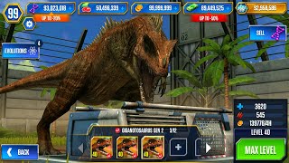 NEW GIGANOTOSAURUS GEN 2 MAX X3 LEVEL 40  JURASSIC WORLD THE GAME [upl. by Scoville]