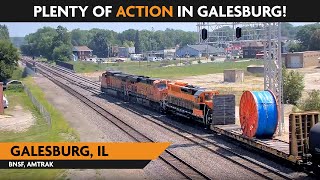 Galesburg Illinois USA  Virtual Railfan LIVE [upl. by Aicilyt]