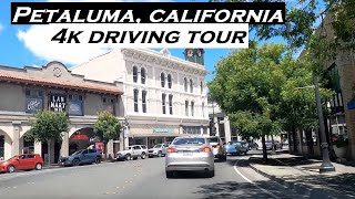 Petaluma California  4k Driving Tour  Dashcam [upl. by Annaoi]