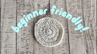 Simple Round Coaster Crochet Tutorial [upl. by Gnut]