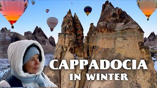 CAPPADOCIA in WINTER  Goreme Hot Air Balloon Ride  Turkey Travel Vlog  Eastern Europe Travel [upl. by Huntingdon]