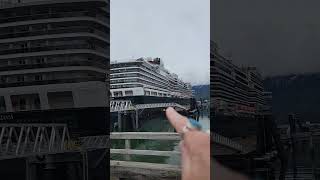 Koningsdam cruise ship at Port in Skagway [upl. by Darooge]