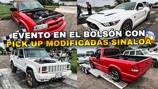 EVENTO EN EL BOLSÓN CON PICK UP MODIFICADAS ARRANCONES  SINALOA STANG [upl. by Arres260]