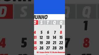 CALENDÁRIO DE JUNHO DE 2023 COM FERIADOS E LUAS [upl. by Llemor]