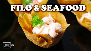 Filo Pastry and Seafood  Easy Recipe for fantastic Fingerfood Snack [upl. by Atinas]